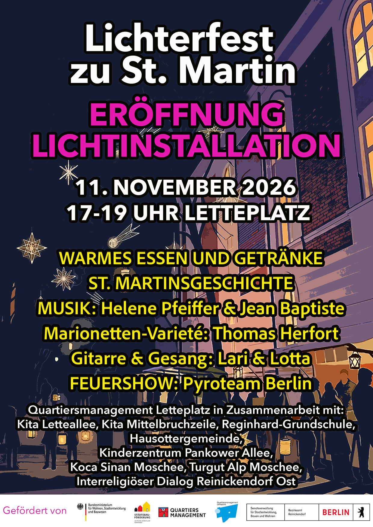 Plakat zum Lichterfest auf dem Letteplatz